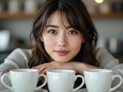 画像生成AIで作成したコチラを見つめている女性の画像