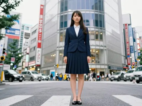画像生成AIで作成した街中で立っている女性の画像