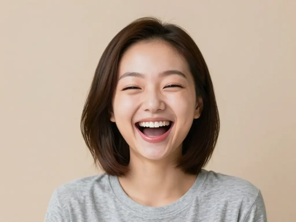生成画像AIで作成した笑っている女性の画像