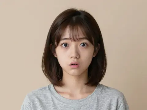 生成画像AIで作成した軽い驚きの表情の女性の画像