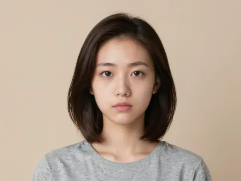 画像生成AIで作成した、無表情の女性の画像