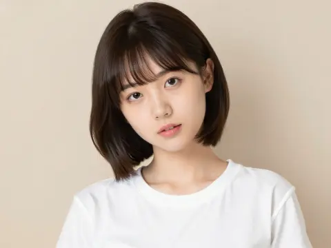 画像生成AIで作成した、首を傾けている女性の画像